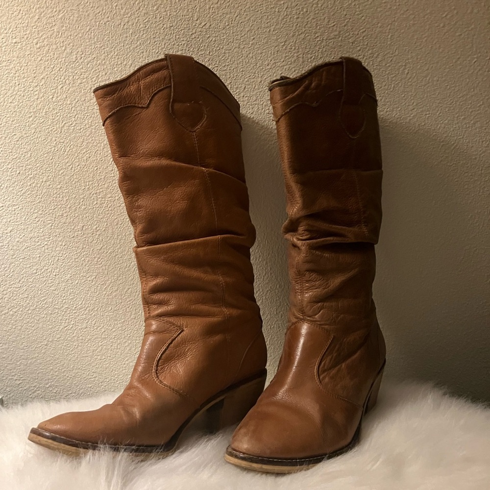 Steve Madden - Brown Leather Cowboy Boots